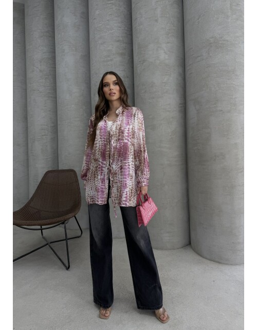 877 - Üç Bağcıklı Saten Gömlek