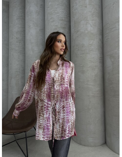 877 - Üç Bağcıklı Saten Gömlek