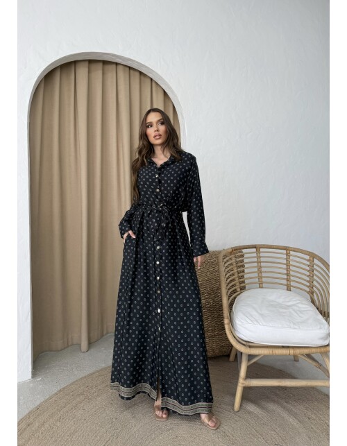 880 - Floş Saten Elbise