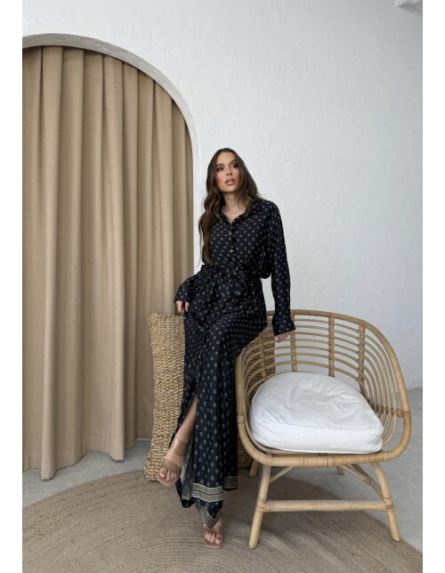 880 - Floş Saten Elbise