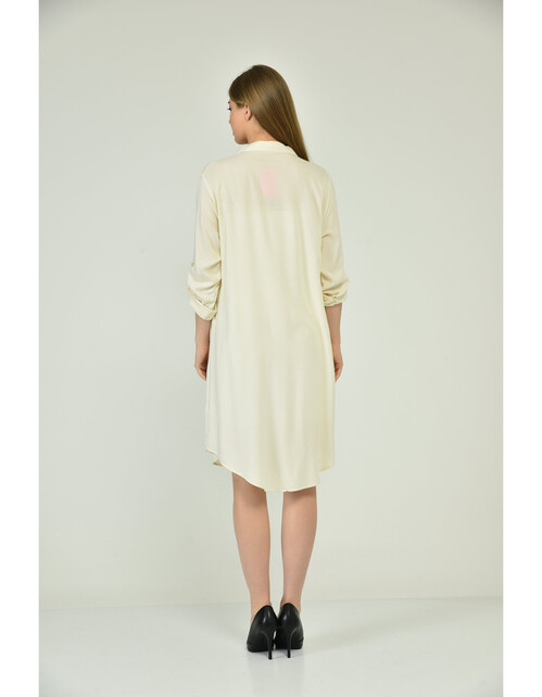 ENİSSE BÜYÜK BEDEN DÜZ VİSKON ELBİSE