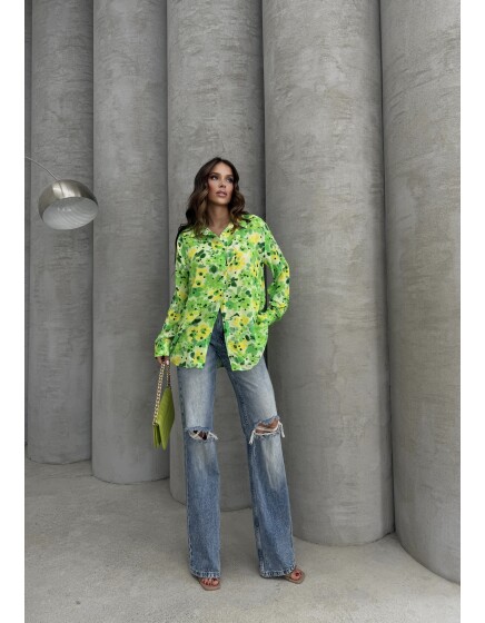 620 - Desenli Viskon Gömlek