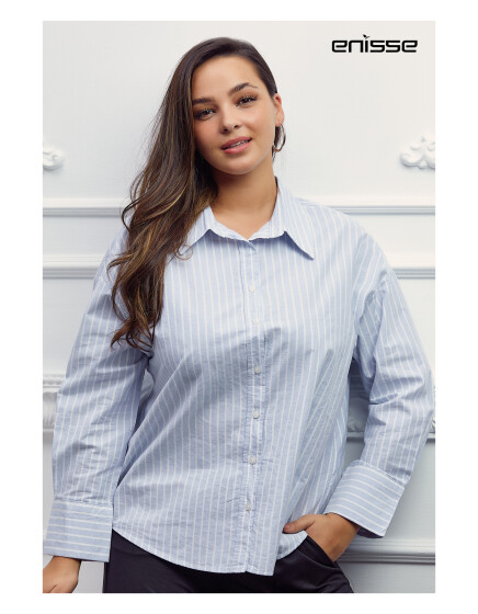 761 - Çizgili Poplin Gömlek