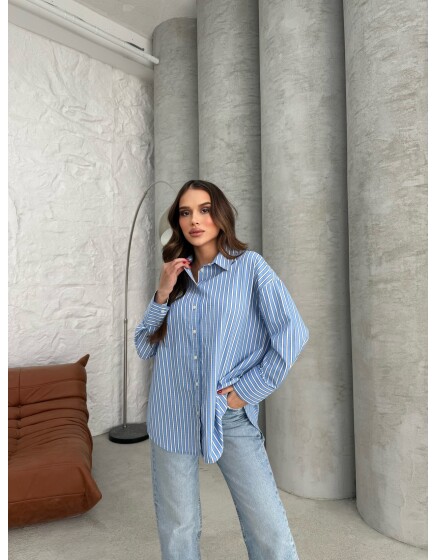 761 - Çizgili Poplin Gömlek