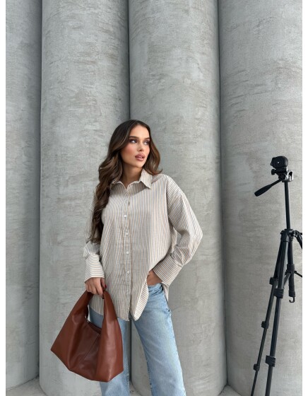 761 - Çizgili Poplin Gömlek