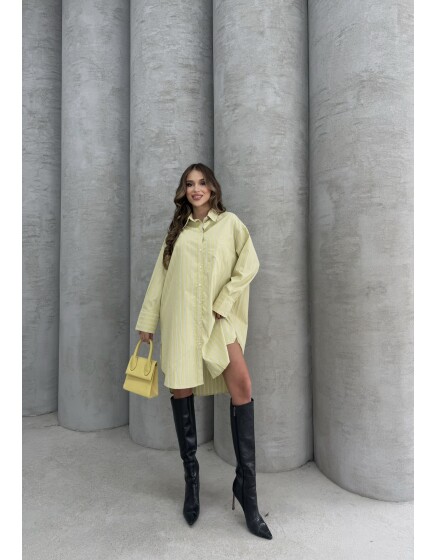 791 - Çizgili Poplin Tunik