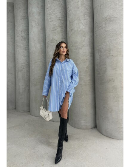 791 - Çizgili Poplin Tunik