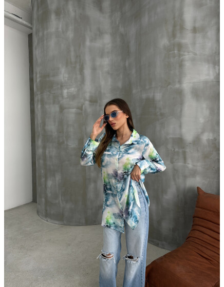 792 - Desenli Saten Gömlek