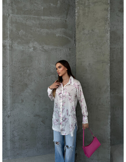 792 - Desenli Saten Gömlek