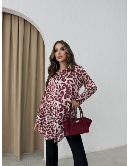 792 - Desenli Saten Gömlek