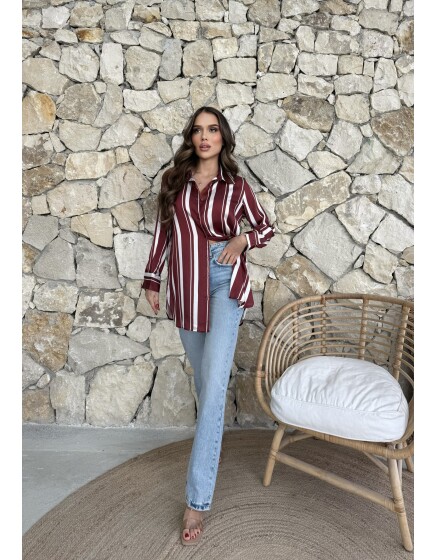 792 - Desenli Saten Gömlek