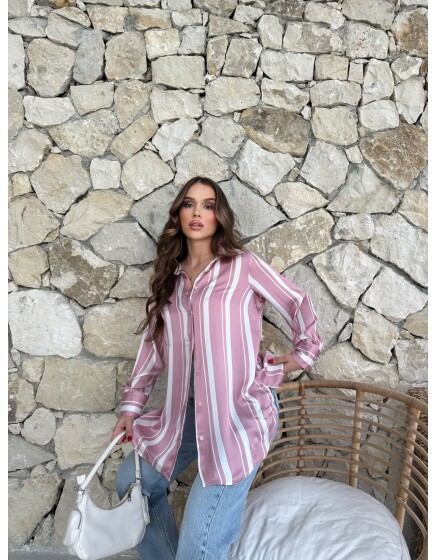 792 - Desenli Saten Gömlek