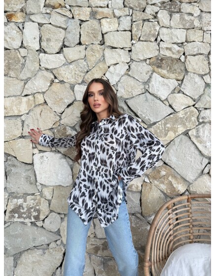 792 - Desenli Saten Gömlek