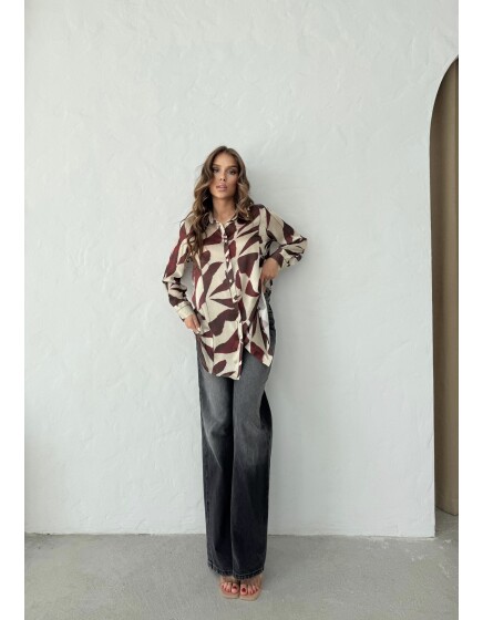 792 - Desenli Saten Gömlek