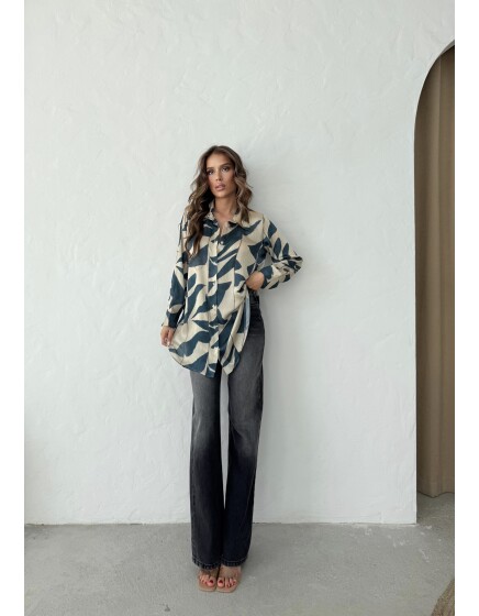 792 - Desenli Saten Gömlek