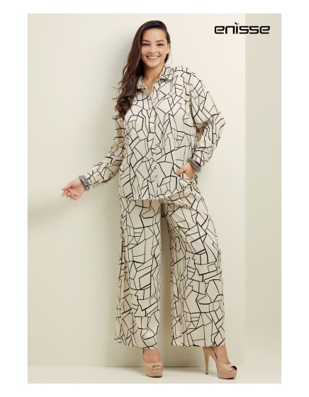 836 - Battal Desenli Saten Takım