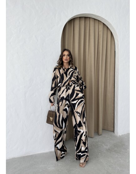 836 - Desenli Saten Takım