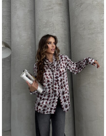 853 - Kravatlı Saten Gömlek