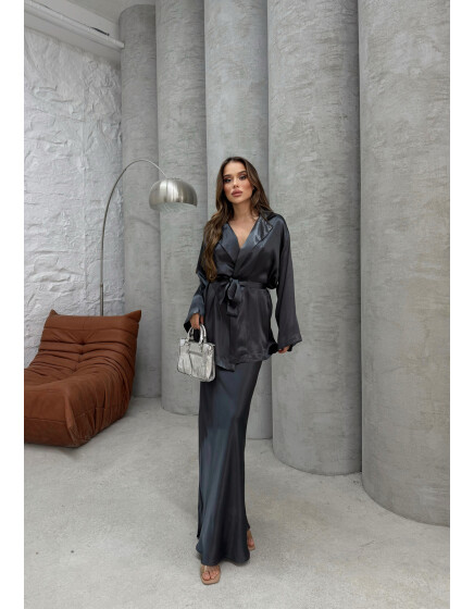 867 - Etekli Düz Saten Takım