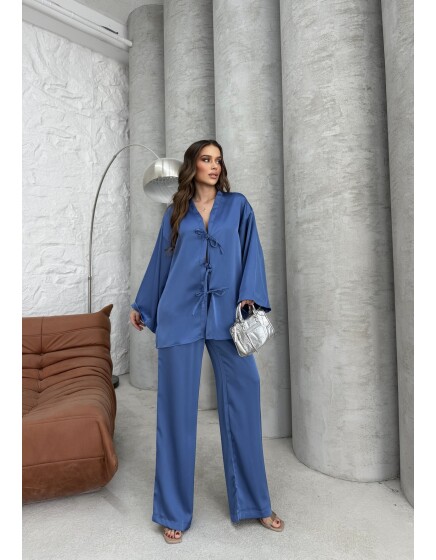 870 - Bağlamalı Saten Takım