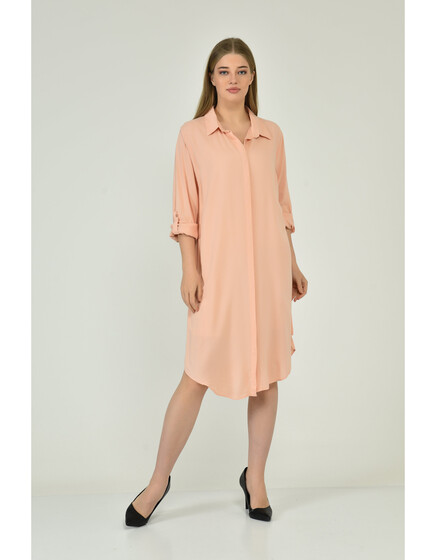 ENİSSE BÜYÜK BEDEN DÜZ VİSKON ELBİSE